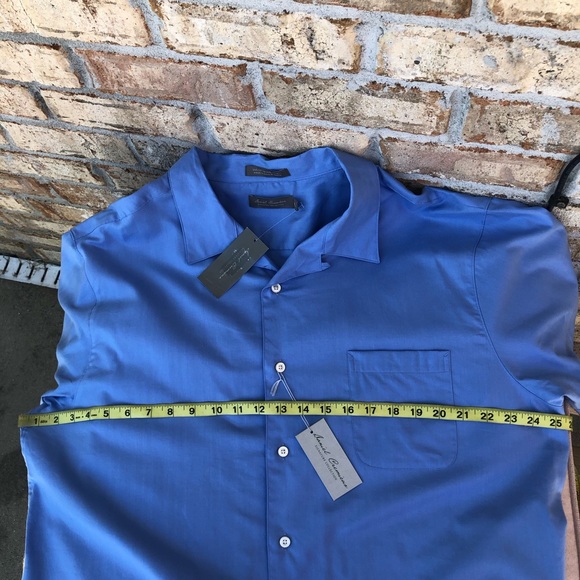 Daniel Cremieux Signature Collection Short Sleve Button up Blue Shirt XL - Picture 8 of 10